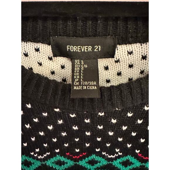 Single & Ready to Jingle Sequined Ugly Christmas Sweater Large Forever 21 - Picture 3 of 6